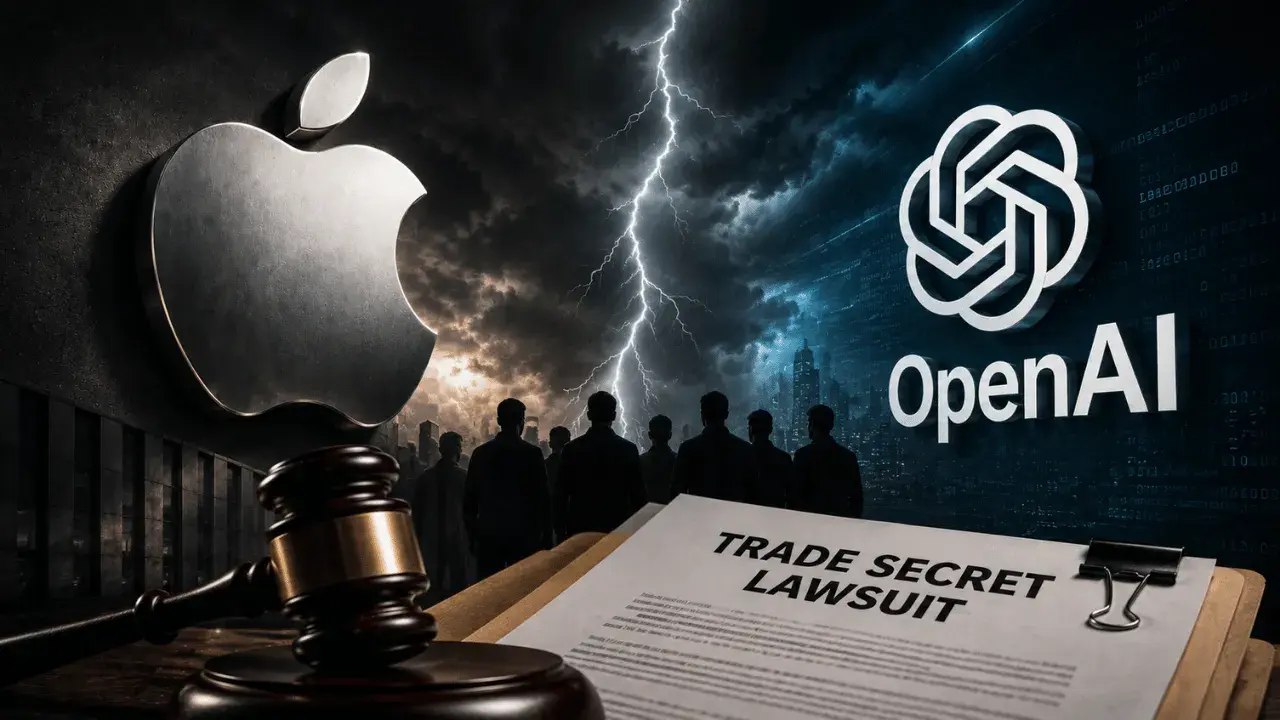 تصویر مرتبط با خبر: Apple sues over 40 former OpenAI employees in trade secrets lawsuit