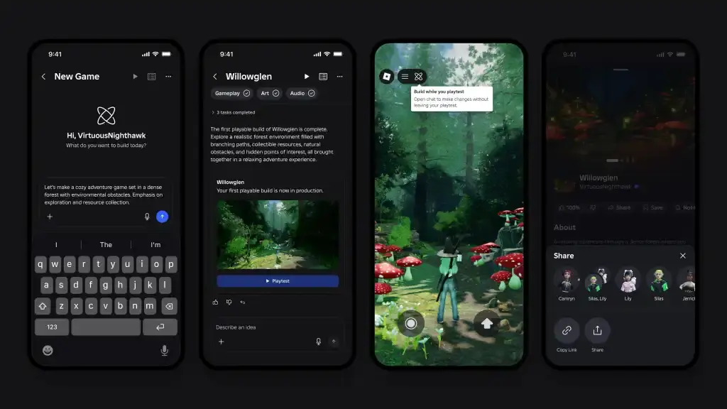 تصویر مرتبط با خبر: Roblox låter AI skapa spel direkt i mobilen