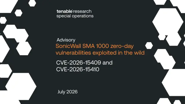 تصویر مرتبط با خبر: SonicWall CVE-2026-15409 and CVE-2026-15410 zero-day exploited | Tenable®
