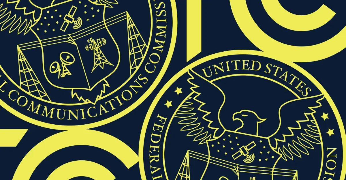 Federal Communications Commission logo in black and yellow
