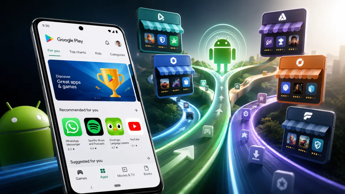تصویر مرتبط با خبر: Da domani gli store rivali entrano dentro Google Play: Google ha ceduto