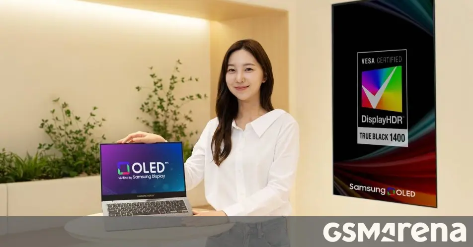 تصویر مرتبط با خبر: Samsung unveils tandem OLED display for laptops that can reach 1,600 nits peak brightness