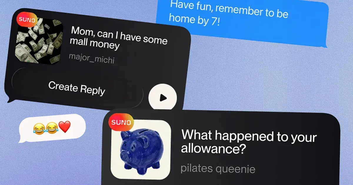 تصویر مرتبط با خبر: Suno now lets iPhone users generate songs directly in iMessage - 9to5Mac