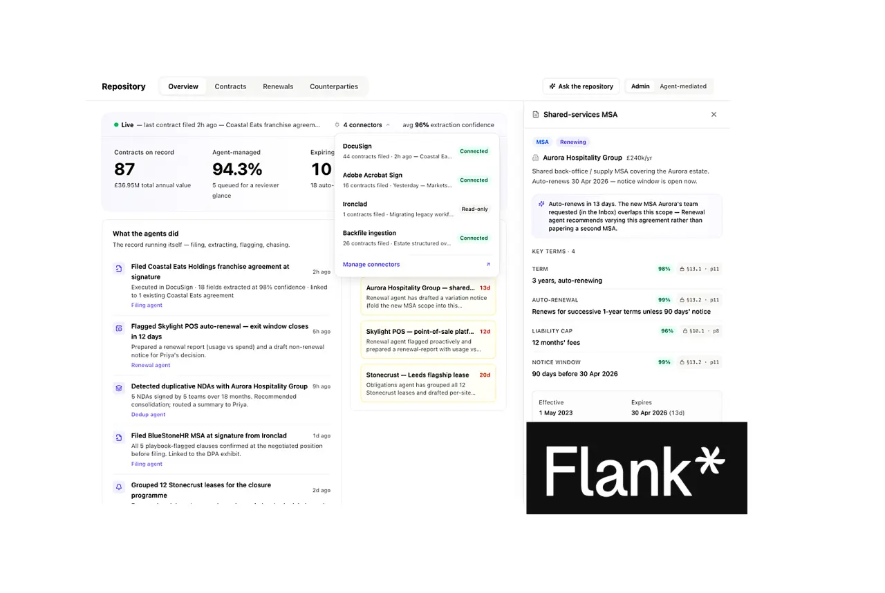 تصویر مرتبط با خبر: Flank Launches ‘Record’ – Agentic Contract Truth System