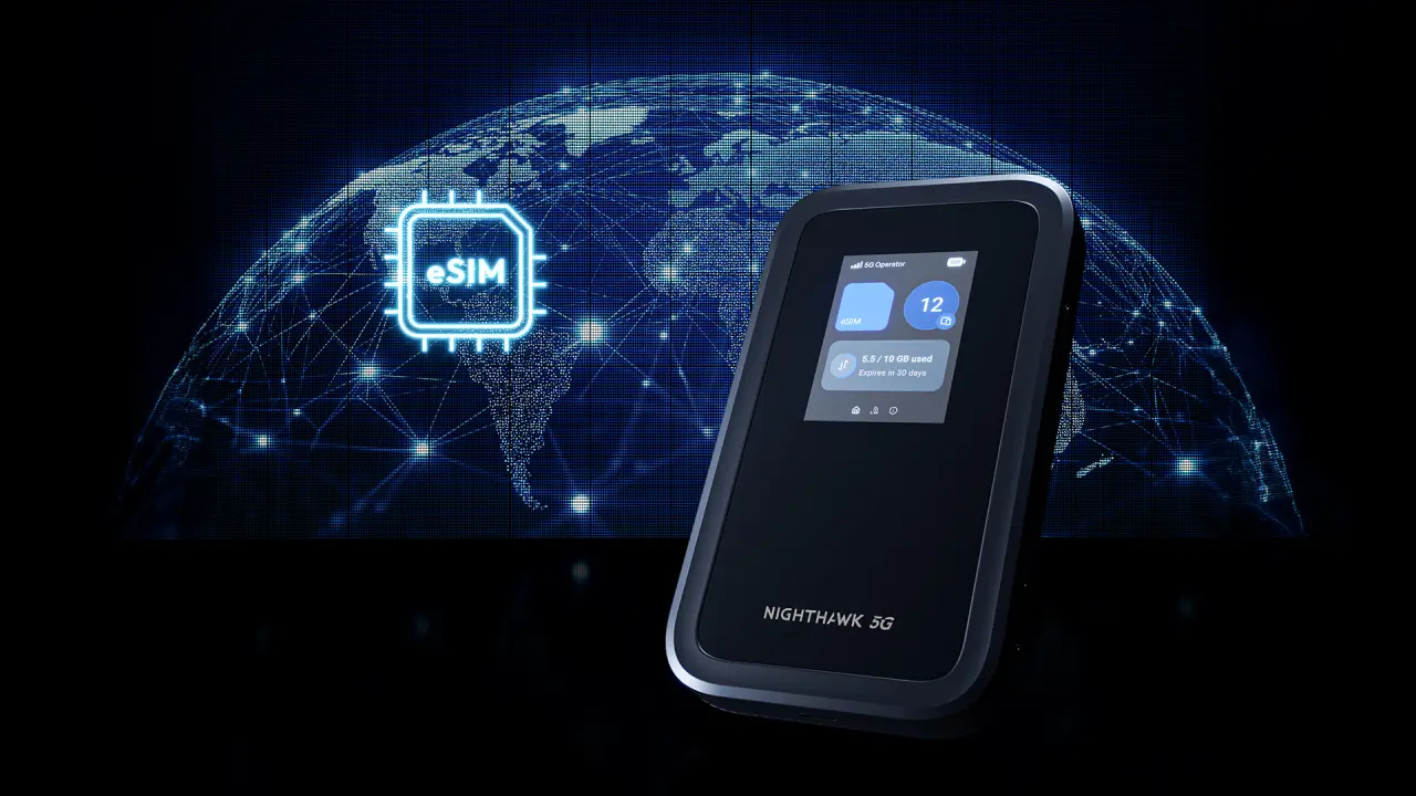 تصویر مرتبط با خبر: Introducing the Nighthawk 5G M7 Hotspot with eSIM Marketplace
