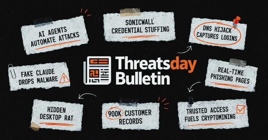 تصویر مرتبط با خبر: ThreatsDay: AI-Powered Hacking, 370 Chrome Flaws, SonicWall Attacks, DNS Hijacking + 22 More Stories