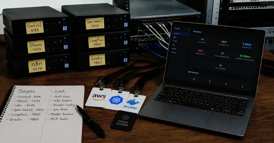 تصویر مرتبط با خبر: New NadMesh Botnet Hunts Exposed AI Services for Cloud Keys and Kubernetes Tokens