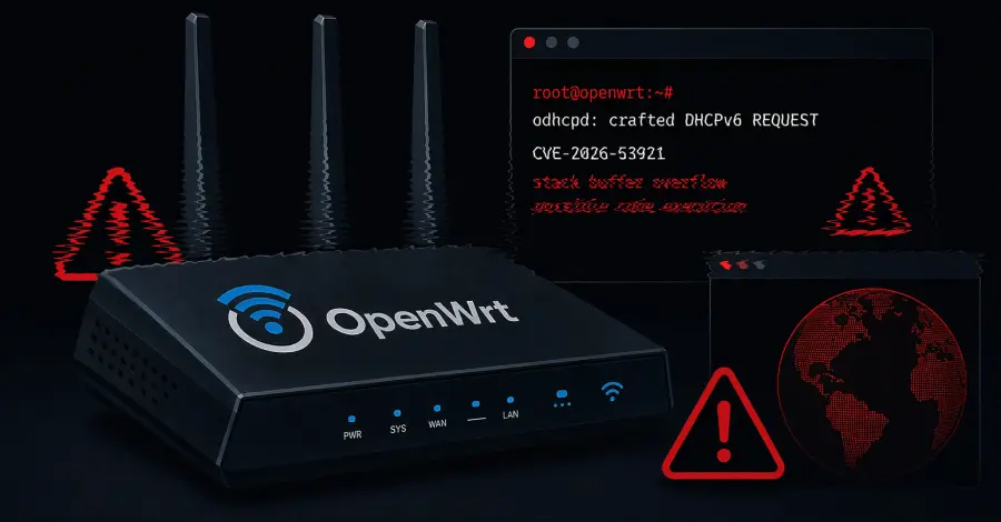 تصویر مرتبط با خبر: Critical OpenWrt DHCPv6 Flaw Could Let Unauthenticated Attackers Run Code as Root