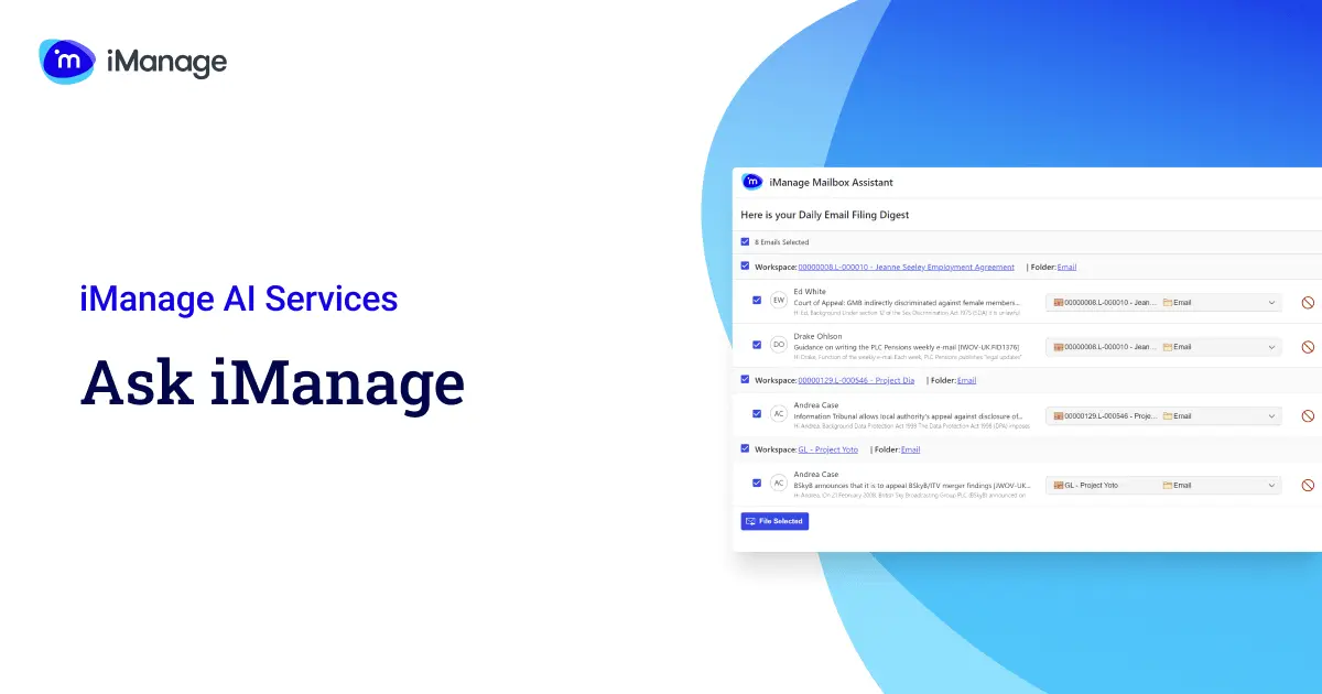تصویر مرتبط با خبر: Ask iManage: The Only AI Assistant Built in Your DMS