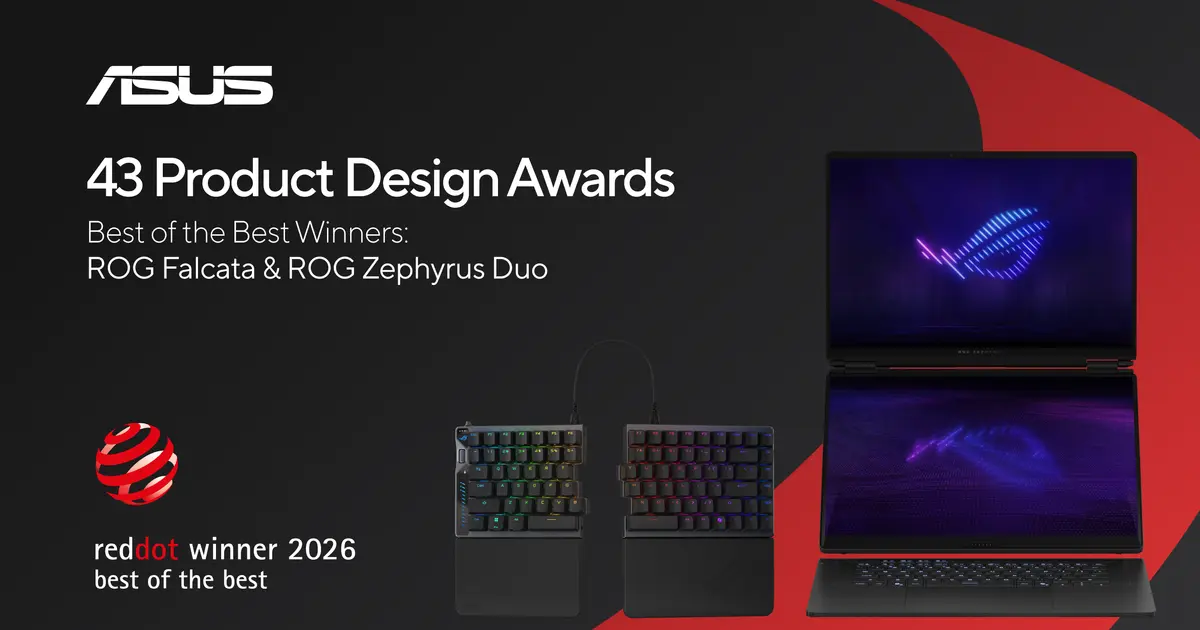 تصویر مرتبط با خبر: ASUS and ROG Win 43 Red Dot Awards 2026 | ASUS