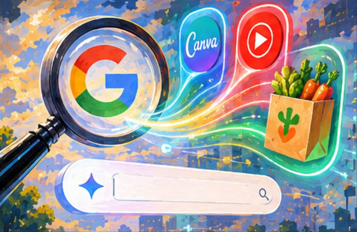 تصویر مرتبط با خبر: Google AI Mode se conecta con Canva, YouTube Music e Instacart: búsqueda que ejecuta tareas