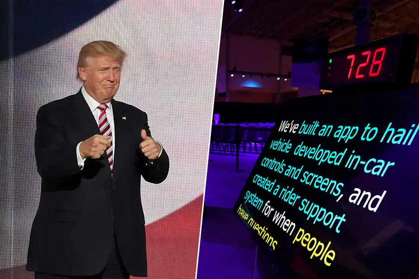 تصویر مرتبط با خبر: Un hombre ganó 100.000 dólares apostando qué palabras diría Trump. El truco: él mismo se las ponía en el teleprompter