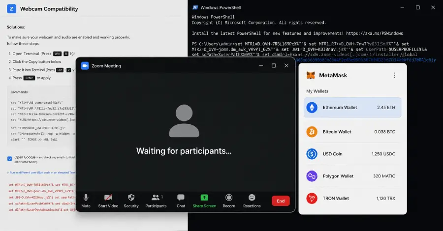 تصویر مرتبط با خبر: BlueNoroff Zoom Phishing Kit Profiles Crypto Wallets Before Malware Delivery